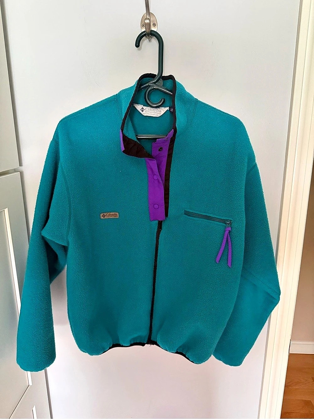 Columbia Women's Fleece Jacket Blue & Purple Size Medium